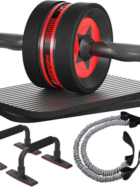 Ab Roller Wheel Kit with Knee Pads & Resistance Bands | 600 LBS | Core Trainer