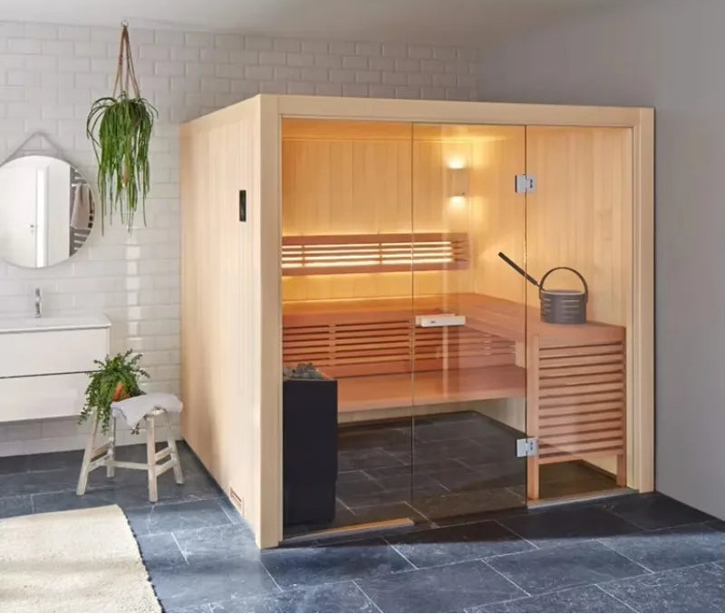 Traditional Indoor Steam Sauna Room | 2 Person | Solid Wood | Home & Villa