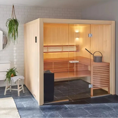 Traditional Indoor Steam Sauna Room | 2 Person | Solid Wood | Home & Villa