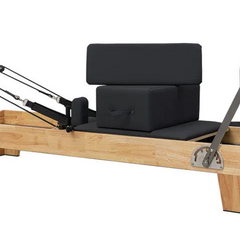 Foldable Pilates Reformer – Oak Wood & PU Leather, 228cm, SGS/CE/ISO Certified, Home & Studio Core Bed