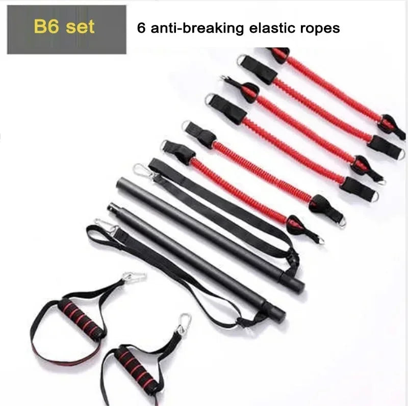 Resistance Band Pilates Bar Set – Full Body Strength & Yoga Fitness Trainer