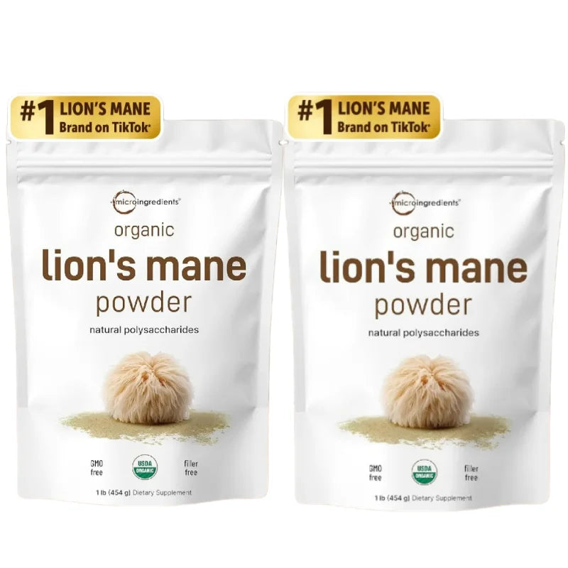 Organic Lion's Mane Mushroom Powder – 151 Servings, Full-Spectrum for Focus, Memory & Immune Support