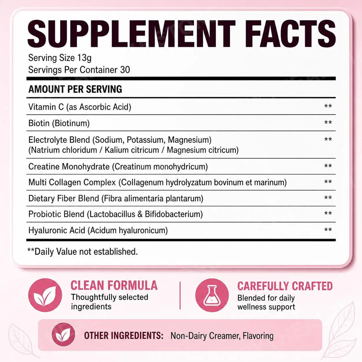 Docteat Creatine Monohydrate Hydration Powder | Probiotics, Hyaluronic Acid & Dietary Fiber | 30 Servings