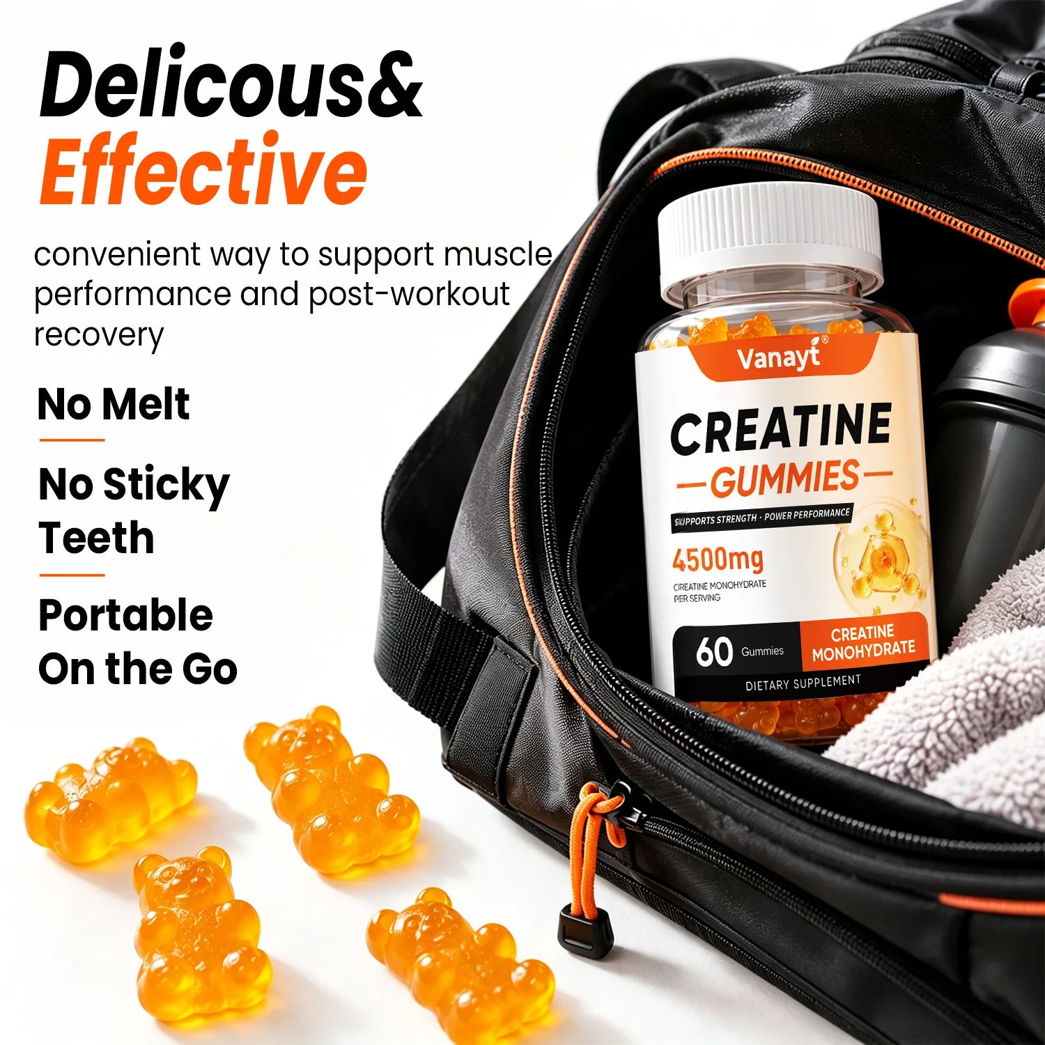 Creatine Monohydrate Gummies 4500mg – Muscle Growth, Strength, Energy & Athletic Performance