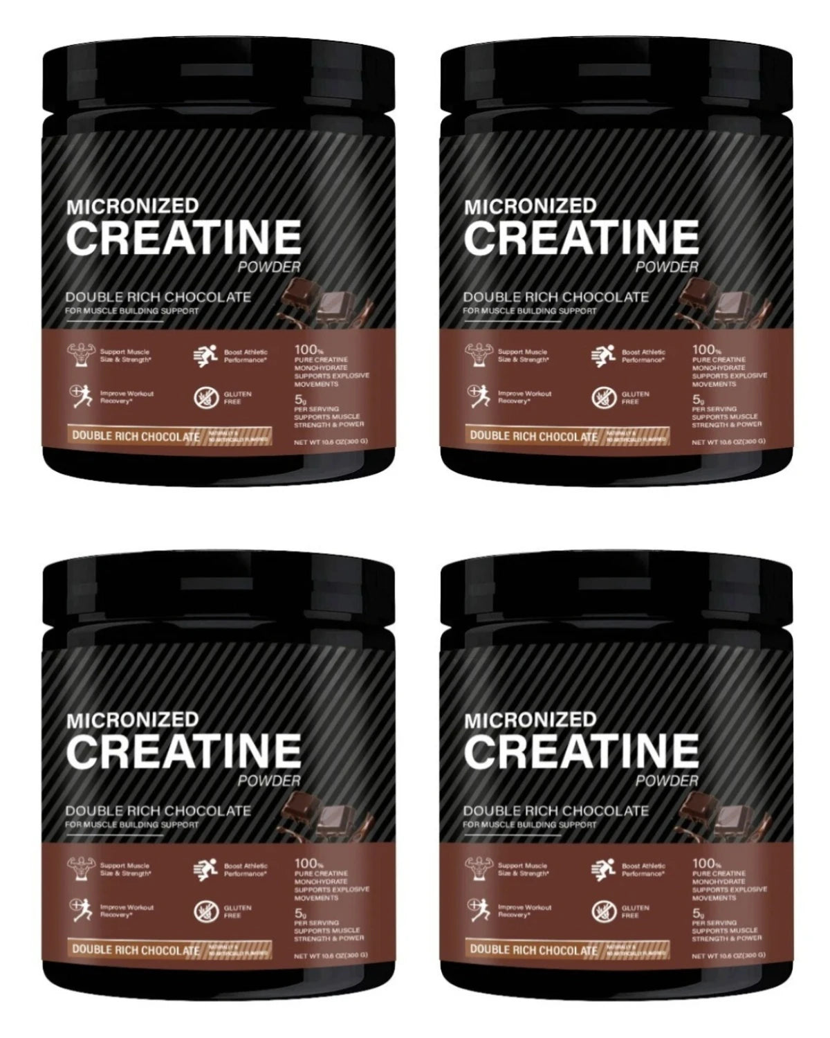 Creatine Monohydrate Powder – Chocolate Flavor, 300g | Muscle Recovery & Performance Supplement