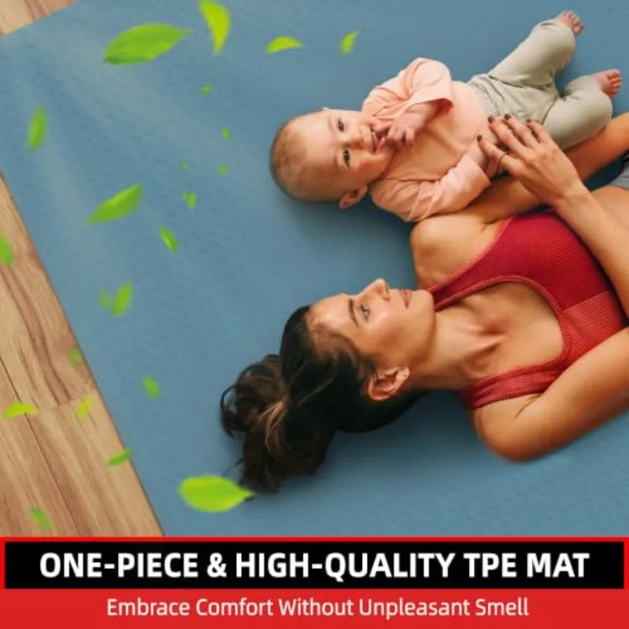 Extra Large Yoga & Pilates Mat – TPE Non-Slip, 78x57", 1/2" Thick with Extra Cushioning