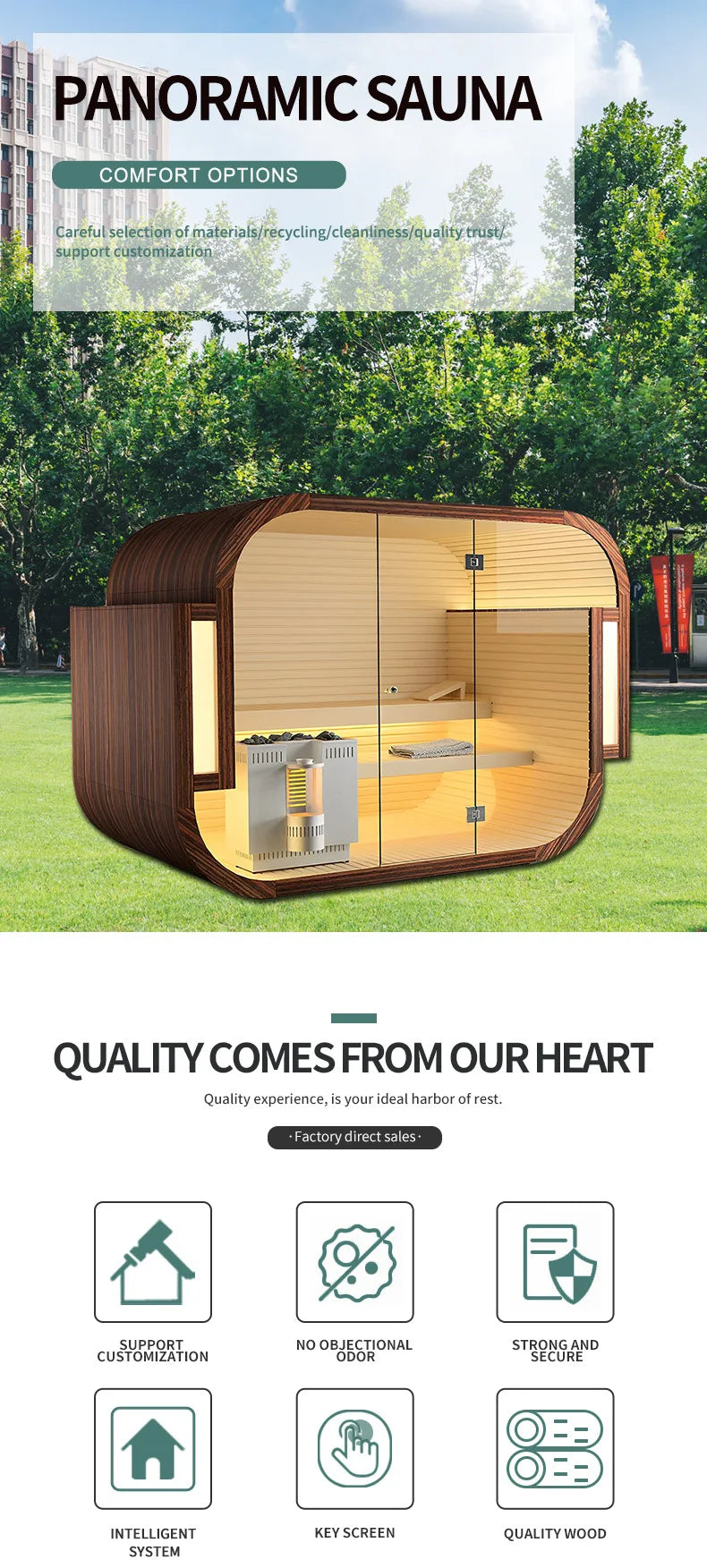 Outdoor Traditional Far Infrared Sauna Room | 4–10 Person | Home & Commercial