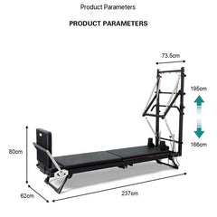 Foldable Pilates Reformer Bed – Aluminum Alloy & Stainless Steel, 440 lb Capacity, CE/SGS Certified, Home & Studio