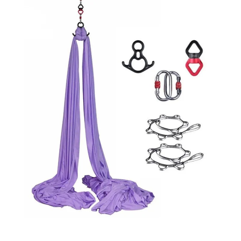 Aerial Yoga Silk Hammock – 8 Meter Satin Yoga Swing Set, 2.8m Wide, Anti-Gravity Inversion Tool, 15 Colors