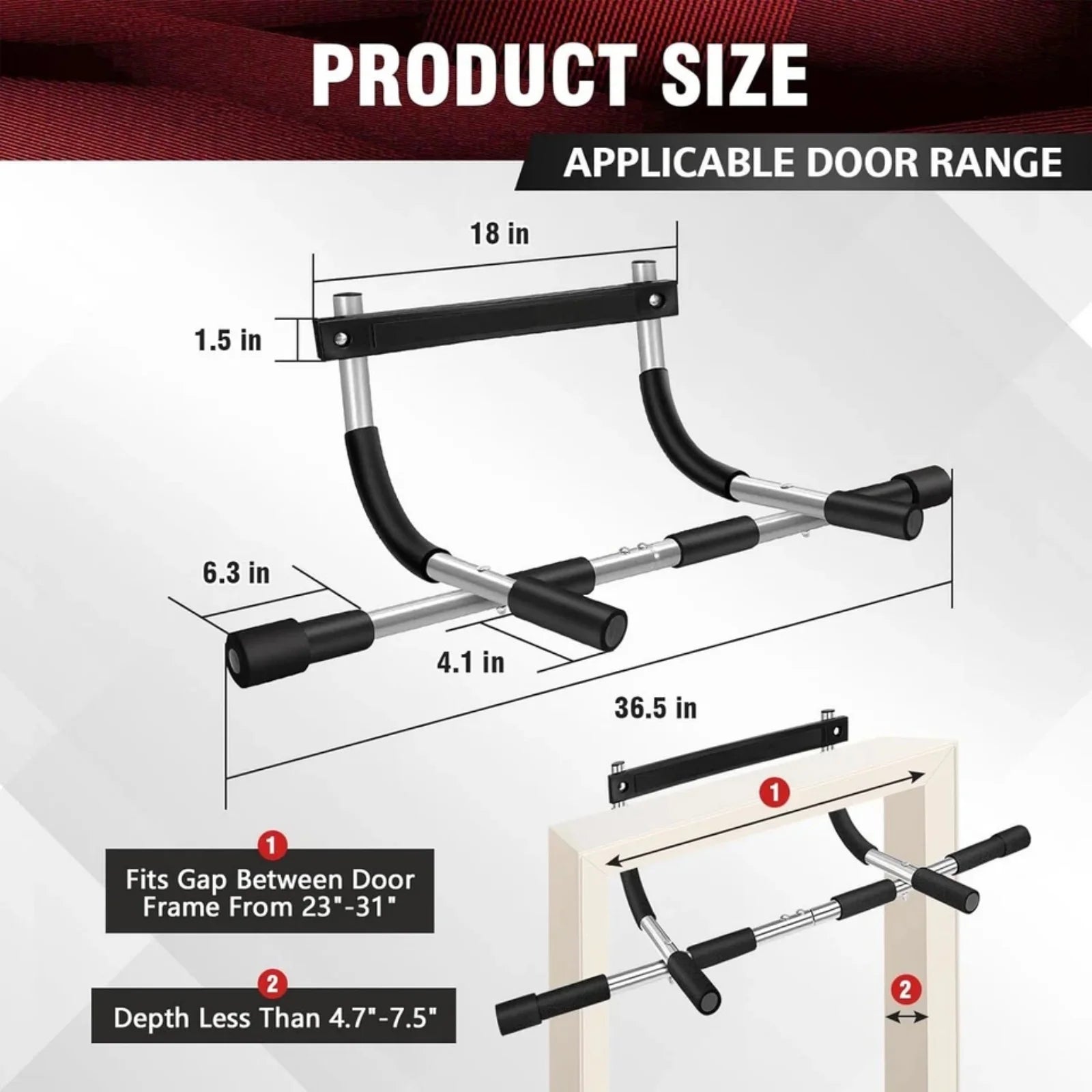 Multi-Grip Doorway Pull-Up Bar