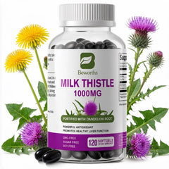 Milk Thistle Capsules – 1000mg with Dandelion Root for Liver Detox, Liver Health & Digestive Support