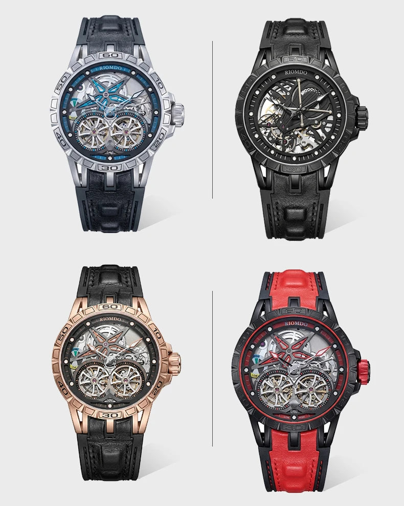 Automatic Watch Luminous Waterproof Silicone Strap Military Watches for Men RD-701