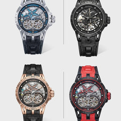 Automatic Watch Luminous Waterproof Silicone Strap Military Watches for Men RD-701