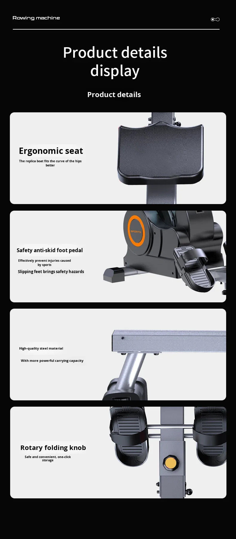 Water Resistance Home Use PVC Rowing Machine