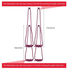 Cotton Yoga Inversion Rope – Wall-Mounted Stretch Strap for Splits, Pilates, Ballet & Backbends