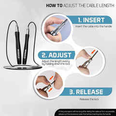 Adjustable Speed Jump Rope – Tangle-Free, Self-Locking for CrossFit, Boxing & Double-Under Workouts