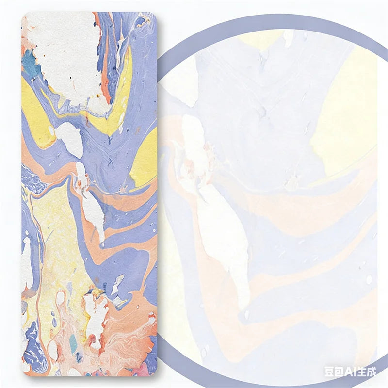 Suede Printed Natural Rubber Yoga Mat | 1.5mm Ultra-Thin, Non-Slip & Foldable for Travel & Studio