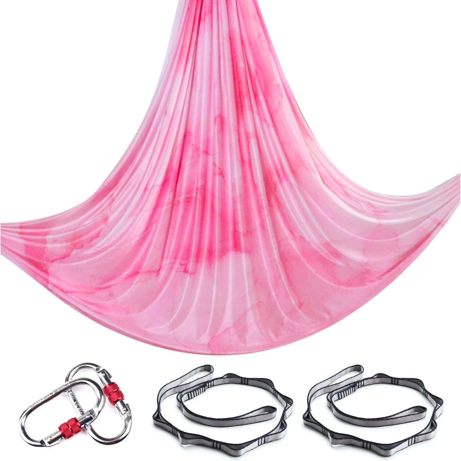 Aerial Yoga Hammock Silk Set – 4m x 2.8m, 1000kg Capacity, 40D Nylon with Carabiners & Daisy Chain, 28 Colors