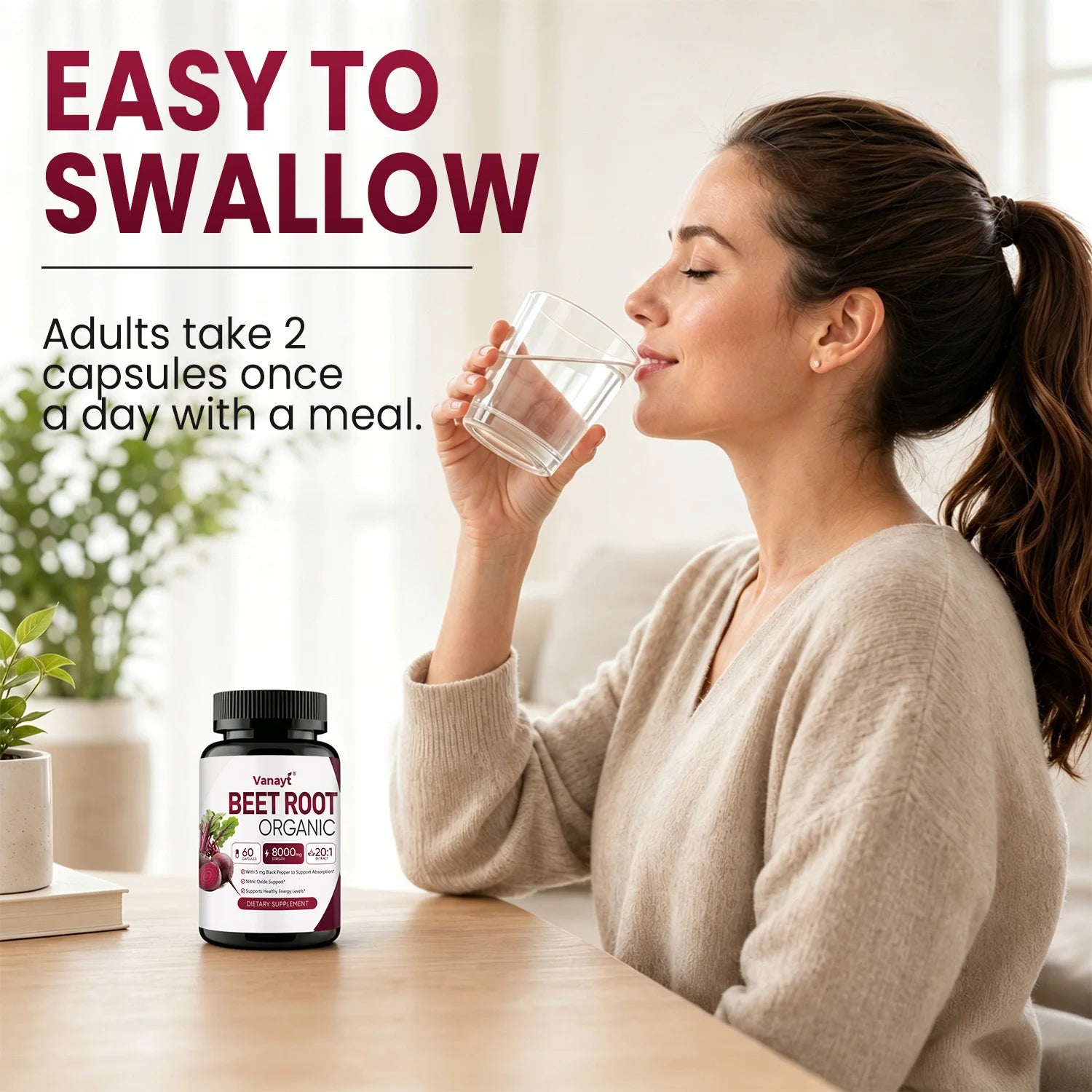 Organic Beetroot Capsules with Black Pepper – Nitric Oxide, Blood Circulation & Blood Pressure Support