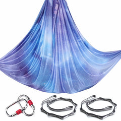 Aerial Yoga Hammock Silk Set – 4m x 2.8m, 1000kg Capacity, 40D Nylon with Carabiners & Daisy Chain, 28 Colors