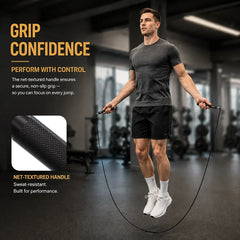 Professional Jump Rope with Ball Bearings | Aluminum Alloy Handles & Adjustable Steel Cable