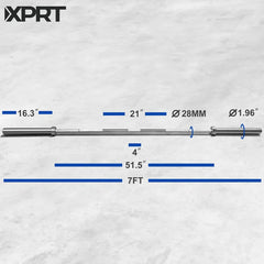 7ft Olympic Barbell Bar – 20kg Chrome Steel, 700 lb Capacity for Powerlifting & Weightlifting