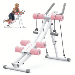Foldable AB Trainer Machine – Adjustable Ergonomic Arc Track Ab Workout Equipment for Home Gym Full Body Exercise