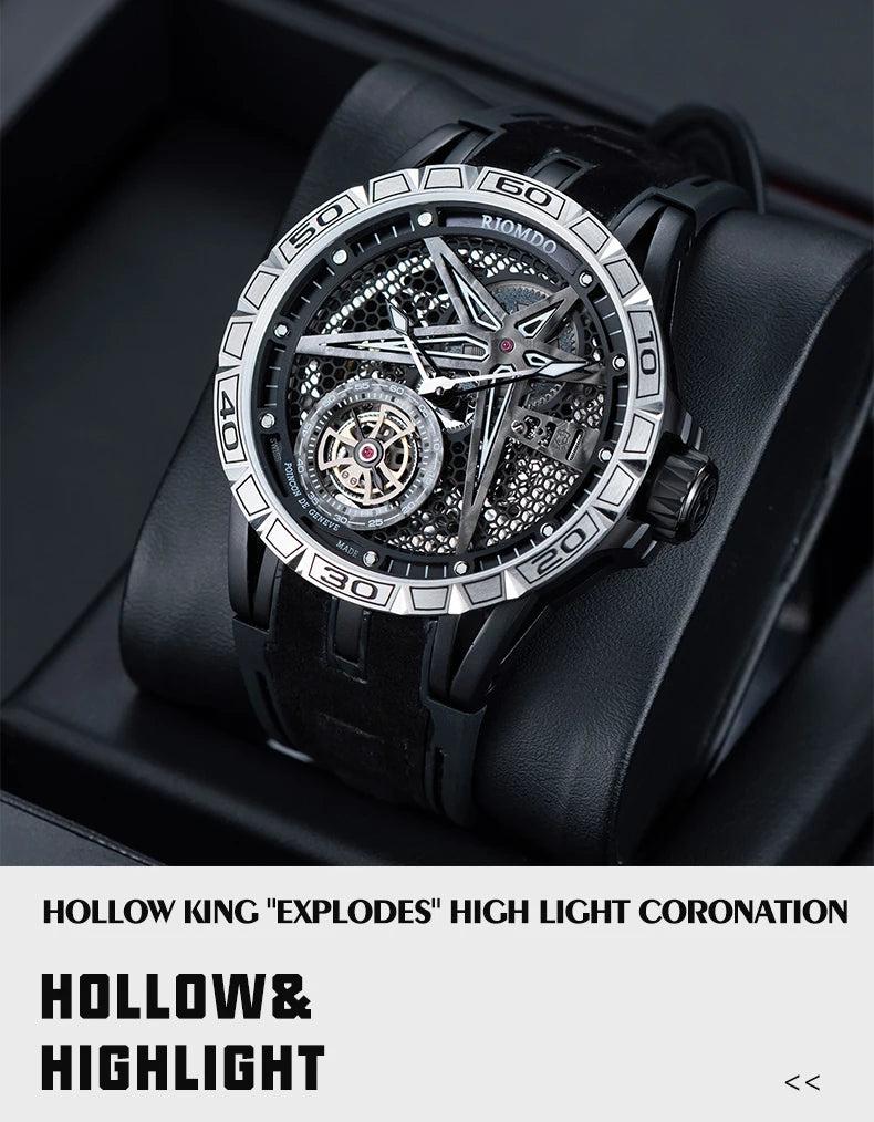 Automatic Watch Luminous Waterproof Silicone Strap Military Watches for Men RD-701