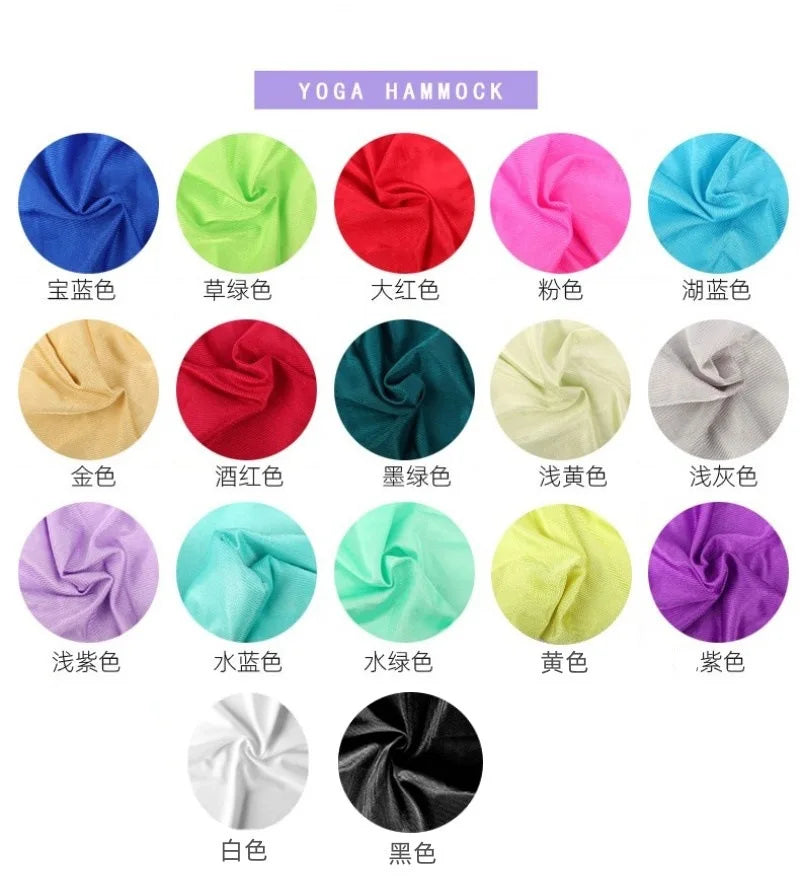 Aerial Yoga Silk Hammock – 8 Meter Satin Yoga Swing Set, 2.8m Wide, Anti-Gravity Inversion Tool, 15 Colors