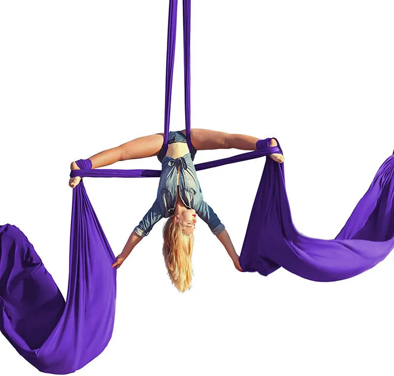 Aerial Yoga Silk Hammock – 8 Meter Satin Yoga Swing Set, 2.8m Wide, Anti-Gravity Inversion Tool, 15 Colors