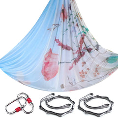 Aerial Yoga Hammock Silk Set – 4m x 2.8m, 1000kg Capacity, 40D Nylon with Carabiners & Daisy Chain, 28 Colors
