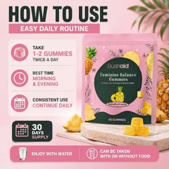 Women's Probiotic Gummies with Lactobacillus Acidophilus, Vitamin C & Pineapple | Feminine Wellness | 60 Gummies