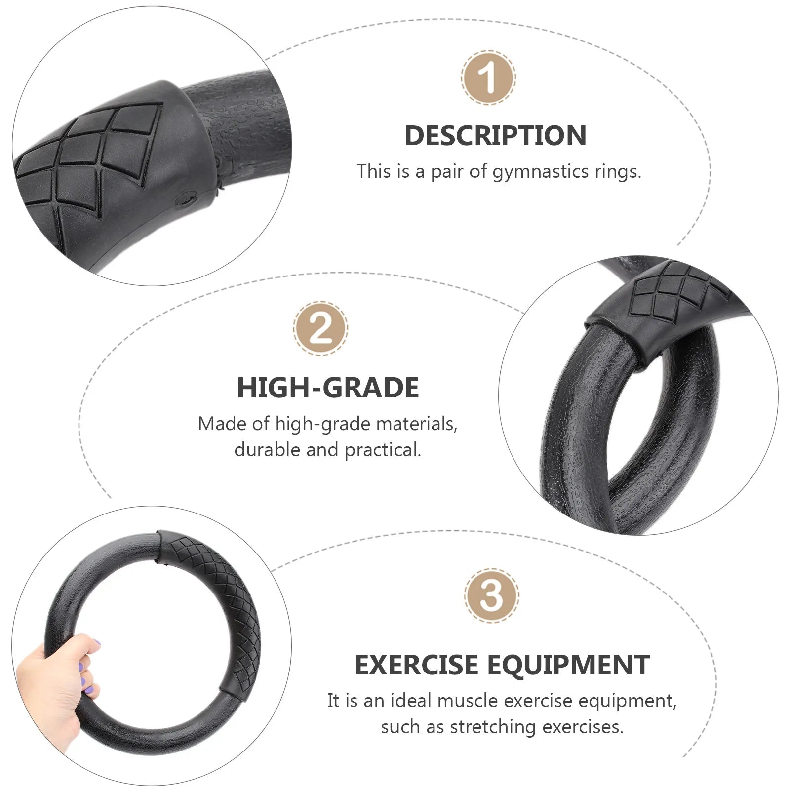 Gymnastic Rings – ABS Pull-Up & Dip Rings for Full Body Strength, Core & Muscle Training