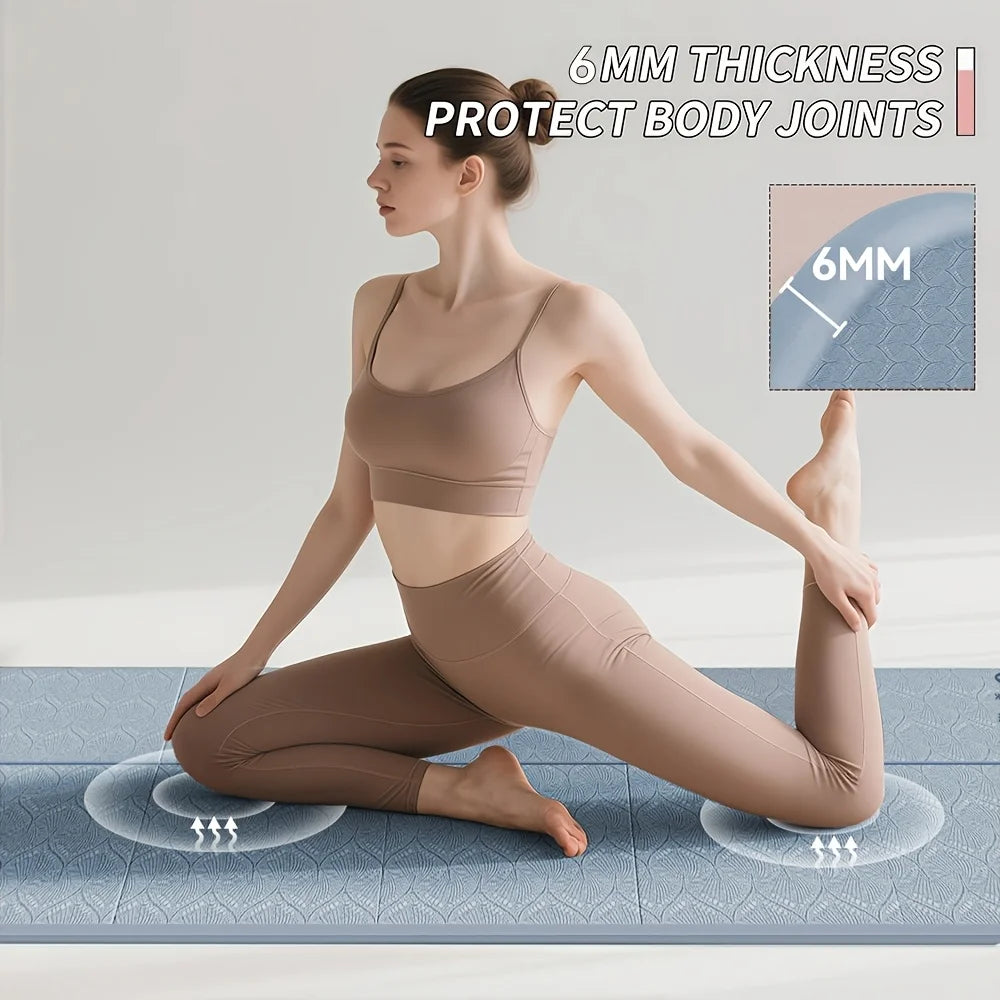 Extra Thick Foldable Yoga Mat | 6mm Non-Slip TPE for Yoga, Pilates & Home Fitness
