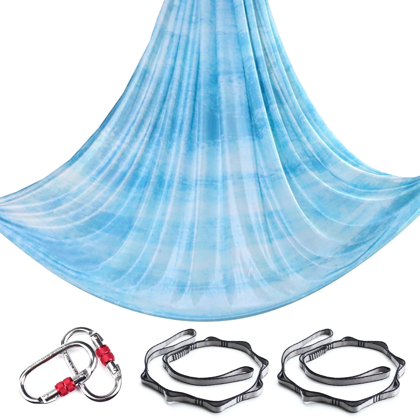 Aerial Yoga Hammock Silk Set – 4m x 2.8m, 1000kg Capacity, 40D Nylon with Carabiners & Daisy Chain, 28 Colors