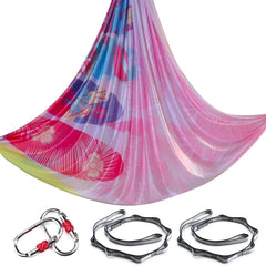 Aerial Yoga Hammock Silk Set – 4m x 2.8m, 1000kg Capacity, 40D Nylon with Carabiners & Daisy Chain, 28 Colors