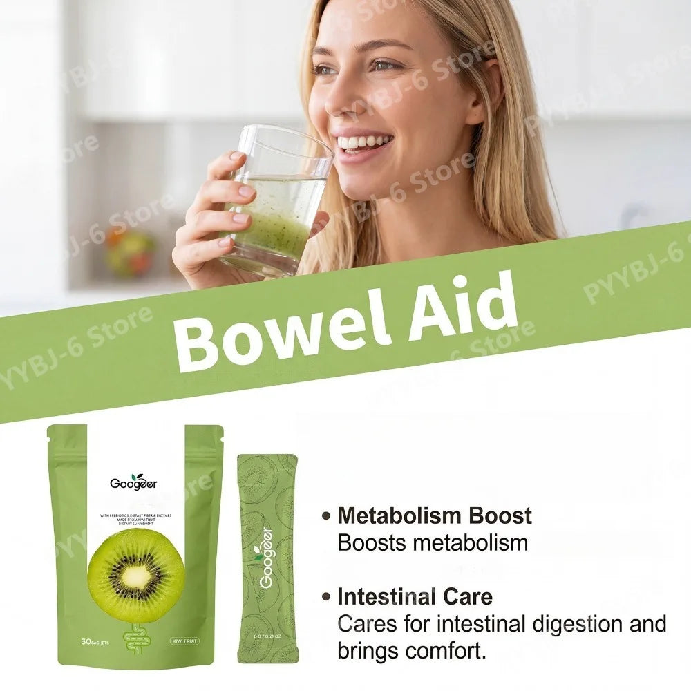Kiwifruit Powder Sachets with Prebiotics and Enzymes Supports Intestinal Digestion and Bowel Aid, 30 Sachets