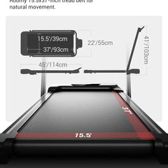 Foldable Walking Pad Treadmill with 15% Incline & 2.5HP Motor | 300 LBS Capacity
