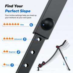 Foldable AB Trainer Machine – Adjustable Ergonomic Arc Track Ab Workout Equipment for Home Gym Full Body Exercise