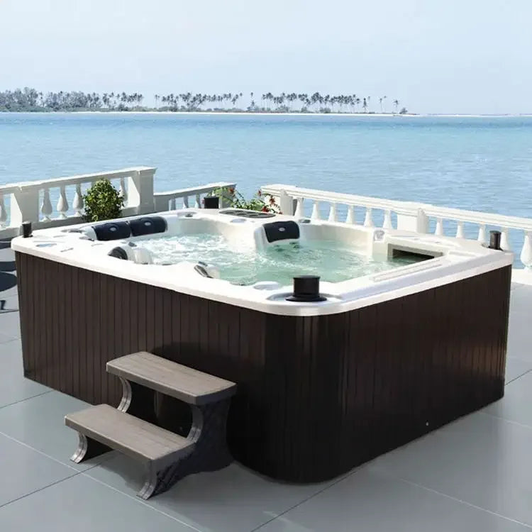Outdoor Hot Tub Jacuzzi 7-Person – 121 Jets, Balboa Control, LED & Ozone System Included