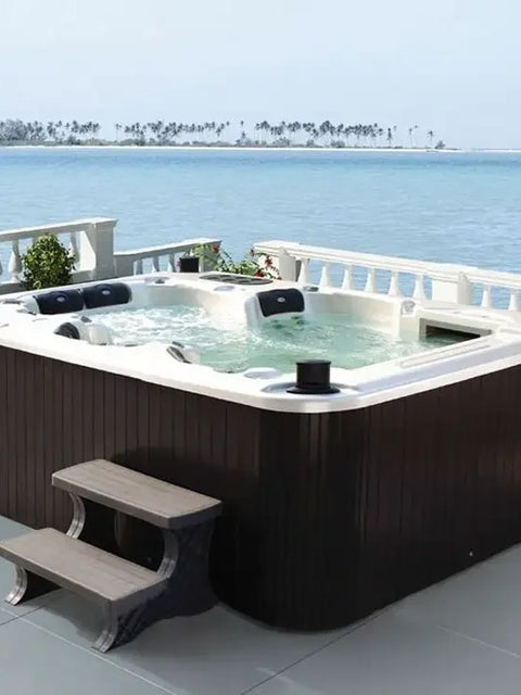 Outdoor Hot Tub Jacuzzi 7-Person – 121 Jets, Balboa Control, LED & Ozone System Included