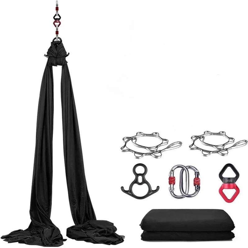 Aerial Yoga Silk Hammock – 8 Meter Satin Yoga Swing Set, 2.8m Wide, Anti-Gravity Inversion Tool, 15 Colors