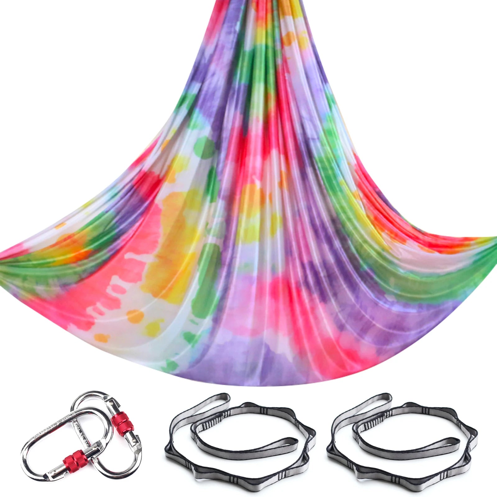 Aerial Yoga Hammock Silk Set – 4m x 2.8m, 1000kg Capacity, 40D Nylon with Carabiners & Daisy Chain, 28 Colors