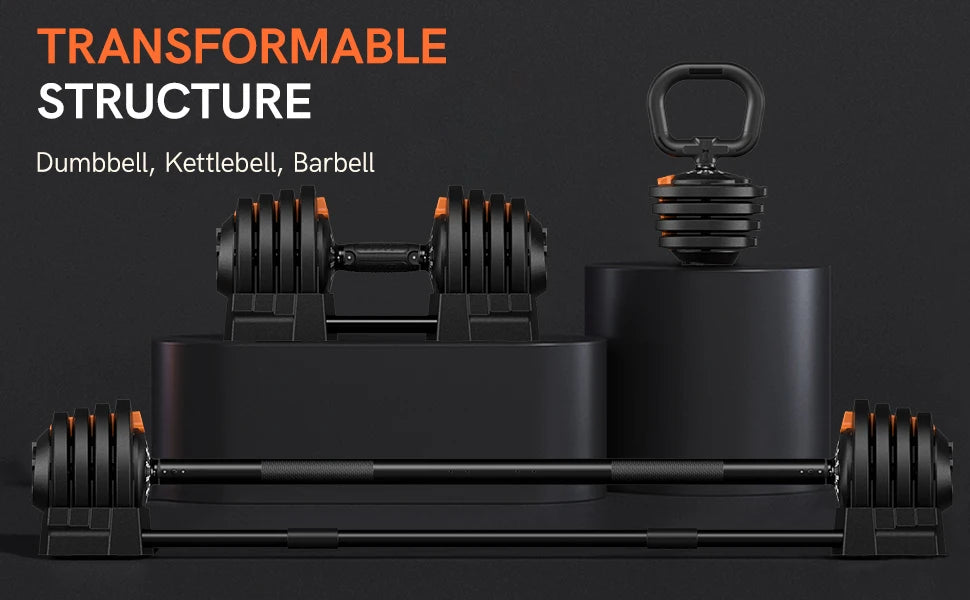 KERDOM 1-Sec Fast Adjustable Dumbbell 1pc