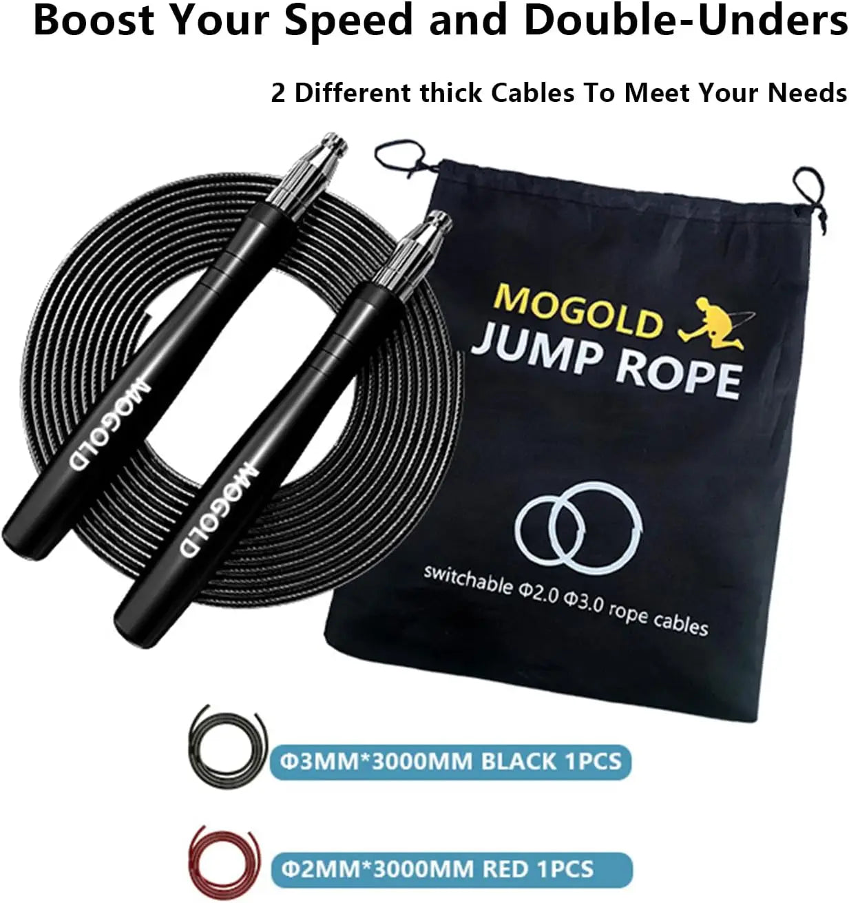 Adjustable Speed Jump Rope – Tangle-Free, Self-Locking for CrossFit, Boxing & Double-Under Workouts