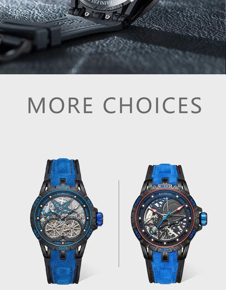 Automatic Watch Luminous Waterproof Silicone Strap Military Watches for Men RD-701