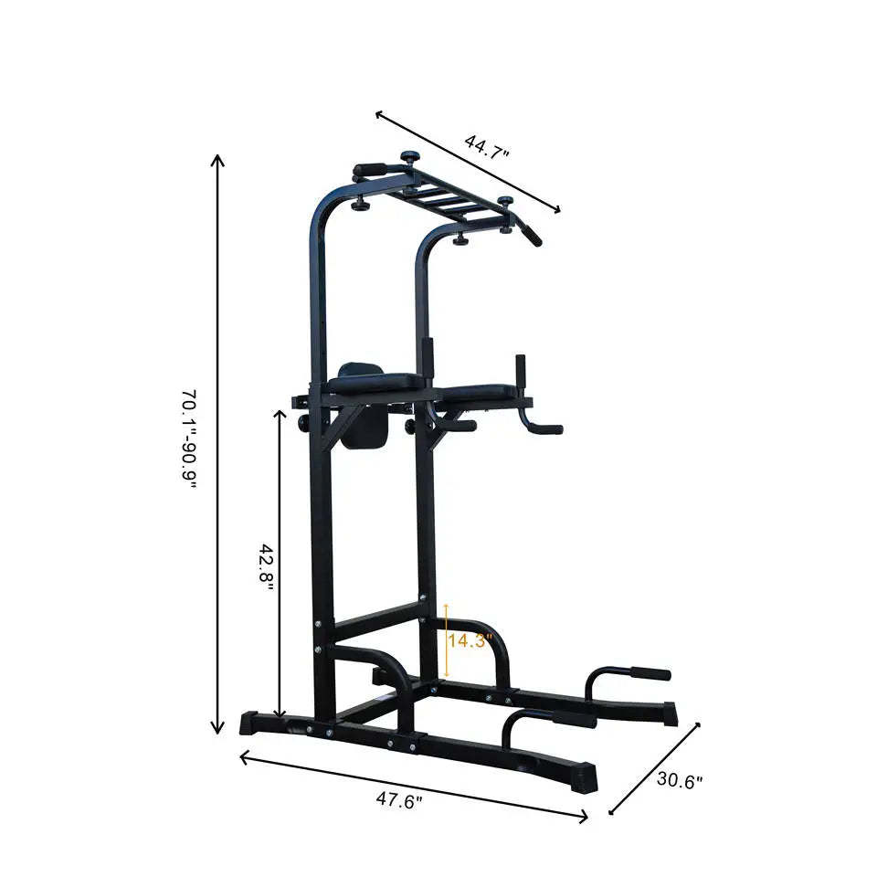 Adjustable Dip Stand & Parallel Bars | Steel Frame, 200kg Capacity, Height 177–213cm for Home Gym