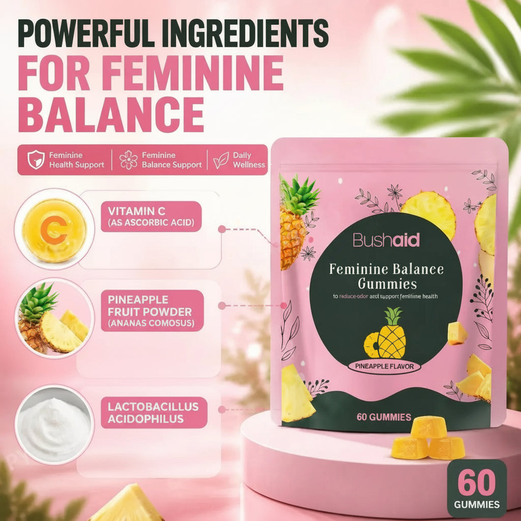 Women's Probiotic Gummies with Lactobacillus Acidophilus, Vitamin C & Pineapple | Feminine Wellness | 60 Gummies