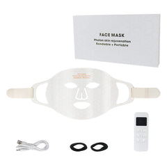 Led Red Light Therapy Facial Mask with Neck 4 Colors Silicone Infrared Red Light Therapy Face Mask for Skin Care Face Anti-aging