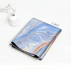 Suede Printed Natural Rubber Yoga Mat | 1.5mm Ultra-Thin, Non-Slip & Foldable for Travel & Studio